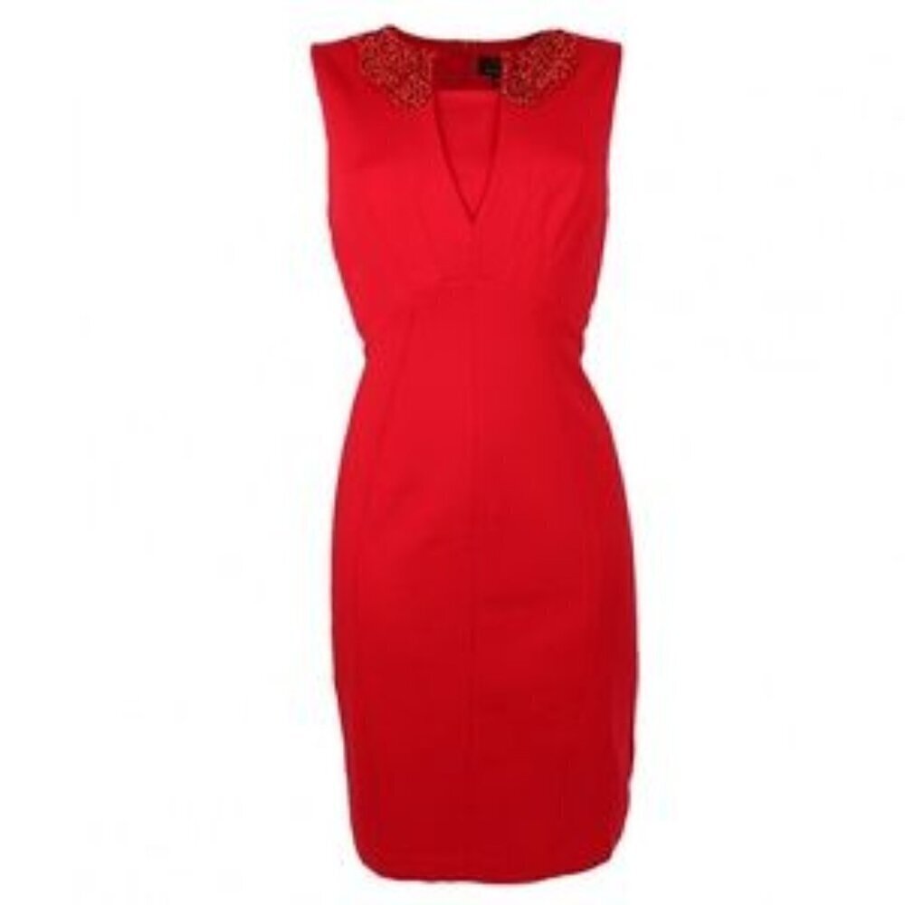 Ted Baker London Edella Embellished Collar Dress Red